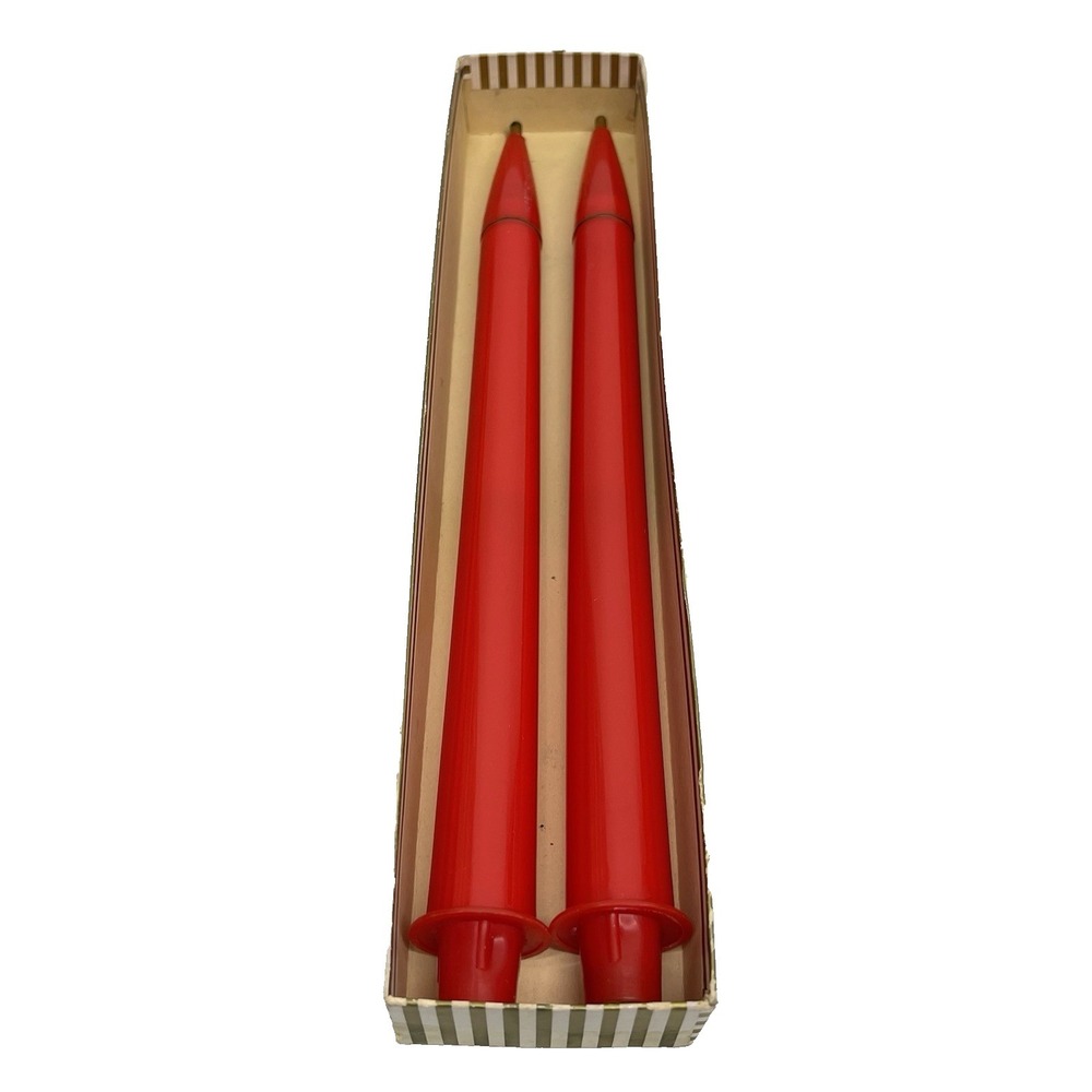 Vintage‎ 1960s Ronson Varaflame MCM Butane Gas Taper Candles Set Refillable 12"
